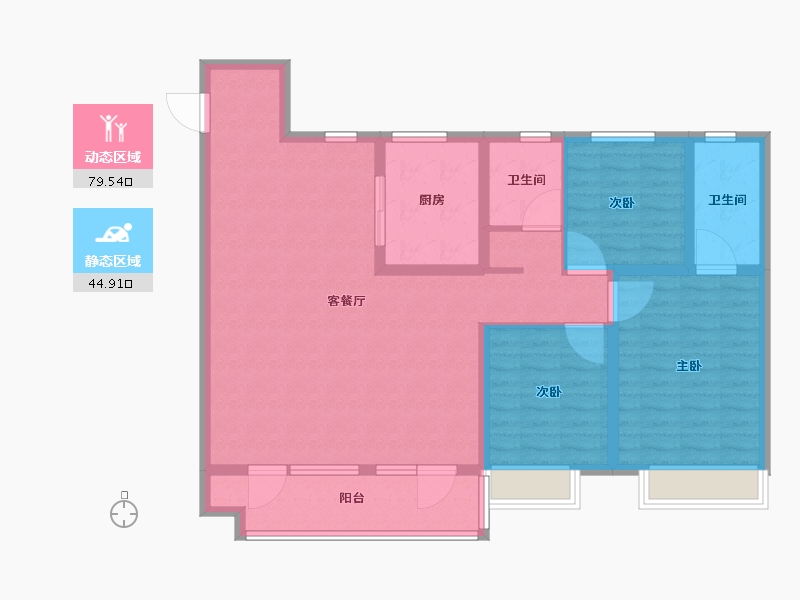 山东省-烟台市-旭辉银盛泰辉盛岚海-112.01-户型库-动静分区