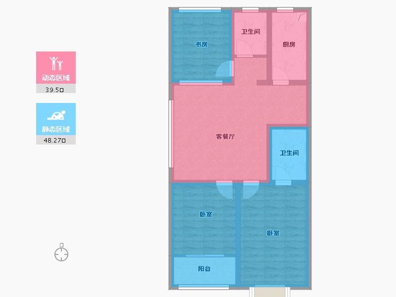 山东省-潍坊市-恒信温莎公馆-77.05-户型库-动静分区