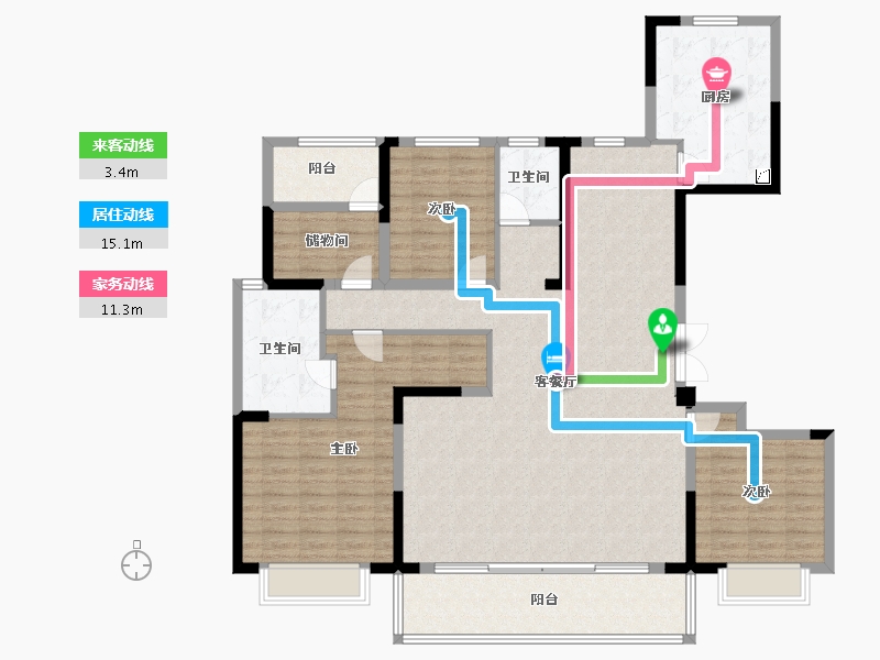 重庆-重庆市-中国铁建·花语江湾-148.00-户型库-动静线