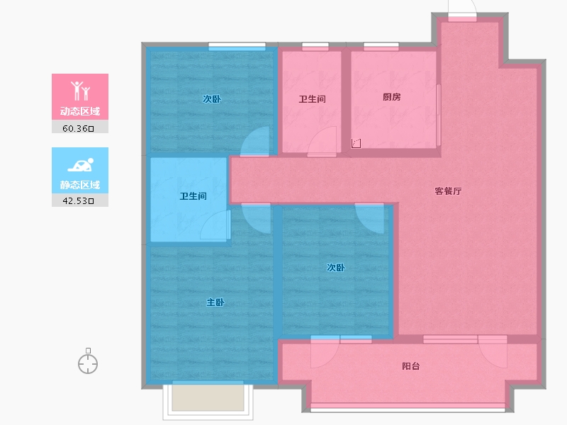 山东省-青岛市-海信九贤府-91.44-户型库-动静分区