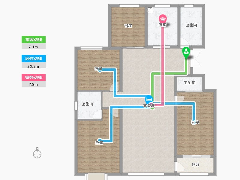 山东省-潍坊市-恒信温莎公馆-142.52-户型库-动静线