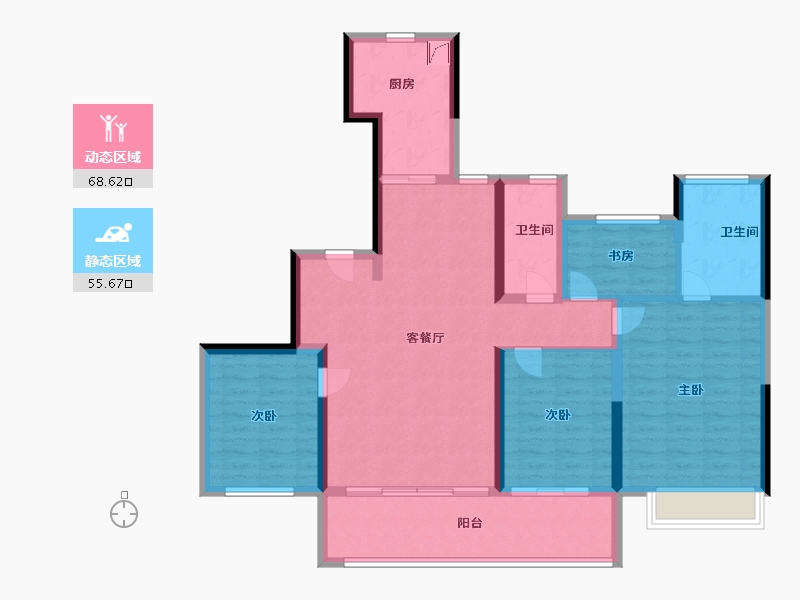 浙江省-宁波市-碧桂园泊蔚里-111.34-户型库-动静分区