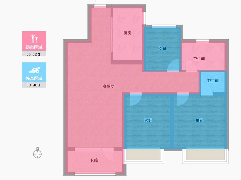 山东省-青岛市-融创时代中心-81.16-户型库-动静分区