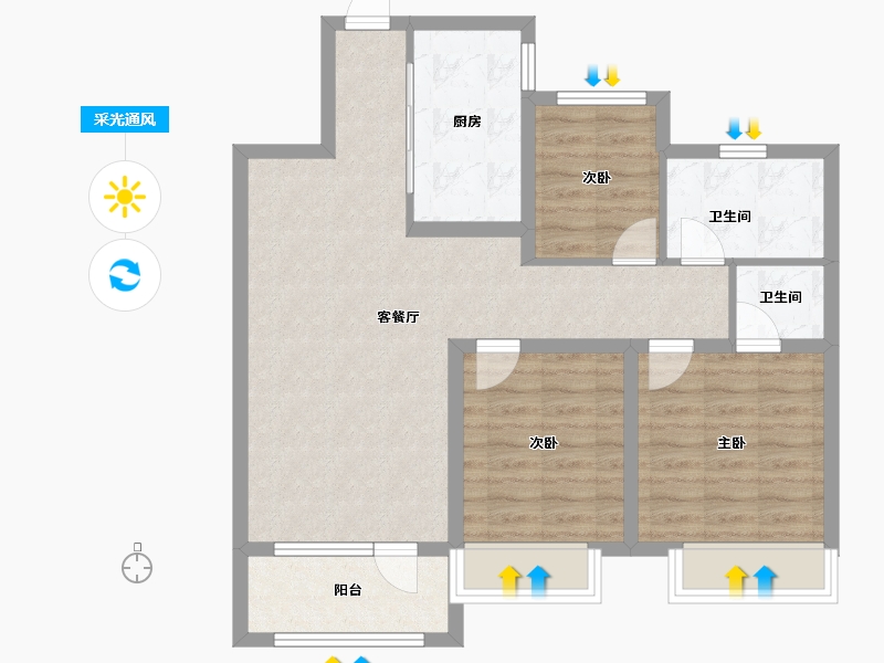 山东省-青岛市-融创时代中心-81.16-户型库-采光通风