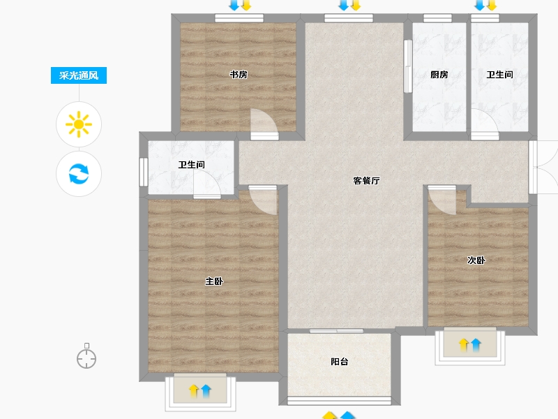 河北省-石家庄市-尚宾城-93.45-户型库-采光通风