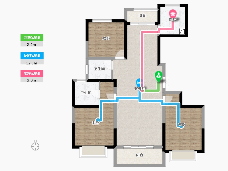 陕西省-西安市-西安凤鸣华府-105.53-户型库-动静线