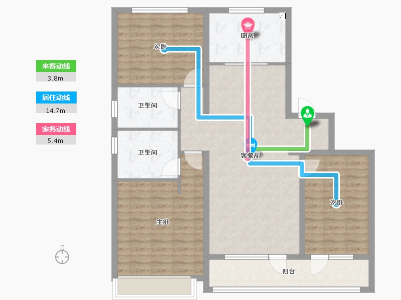 山东省-青岛市-崂山壹號院-111.01-户型库-动静线