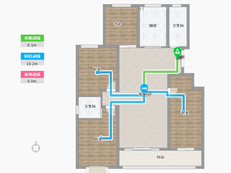 山东省-潍坊市-恒信温莎公馆-126.49-户型库-动静线