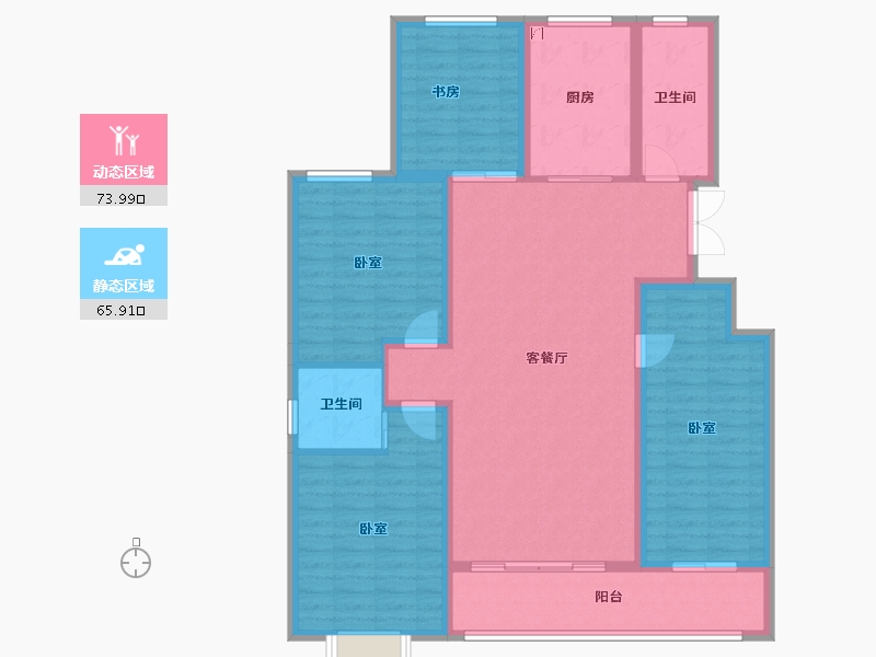 山东省-潍坊市-恒信温莎公馆-126.49-户型库-动静分区