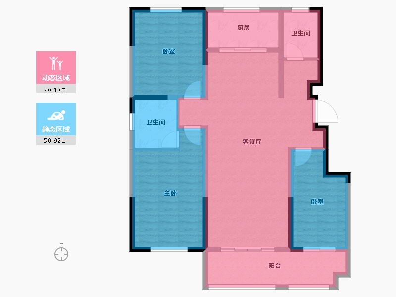 山东省-临沂市-城建·锦绣里-108.80-户型库-动静分区