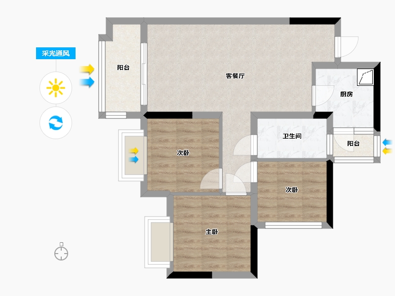 四川省-乐山市-美的珺御府-75.00-户型库-采光通风