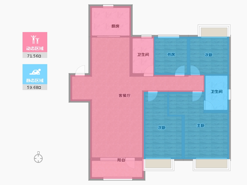 山东省-青岛市-融创时代中心-117.35-户型库-动静分区