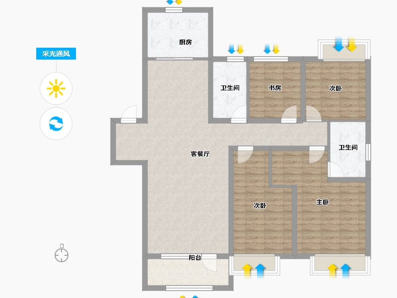 山东省-青岛市-融创时代中心-117.35-户型库-采光通风