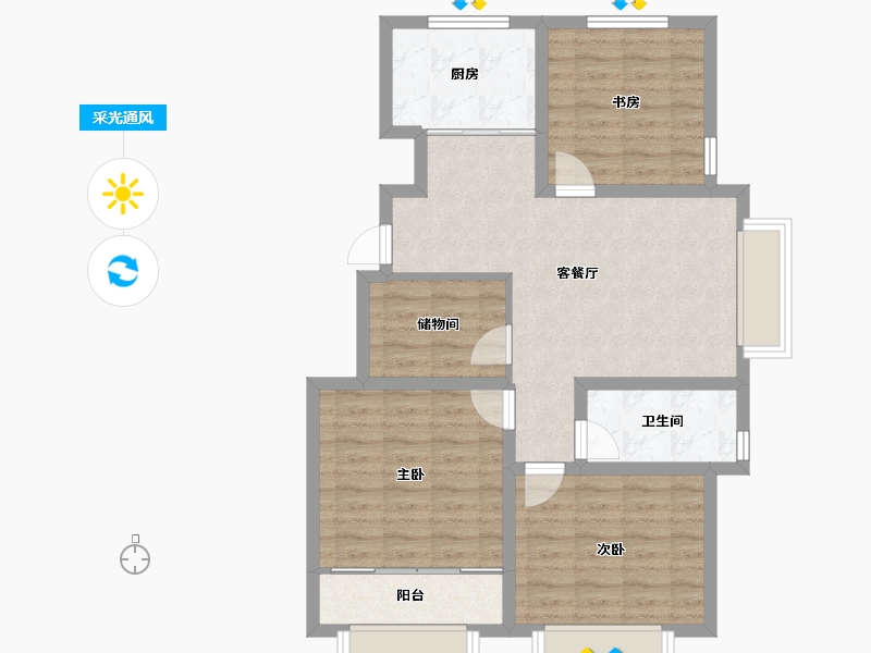 山东省-青岛市-霖源华府-81.05-户型库-采光通风