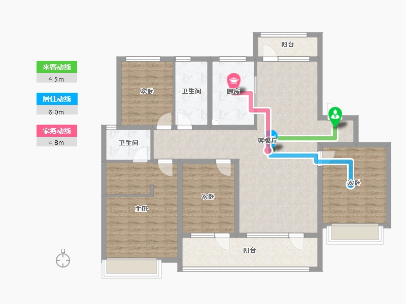 山东省-青岛市-崂山壹號院-128.43-户型库-动静线