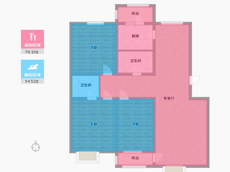 北京-北京市-岔道新村-119.00-户型库-动静分区