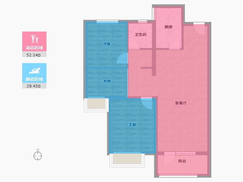 河北省-石家庄市-祥聚·拾光-72.00-户型库-动静分区