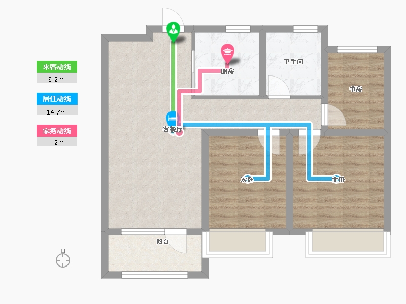 山东省-青岛市-融创时代中心-71.06-户型库-动静线