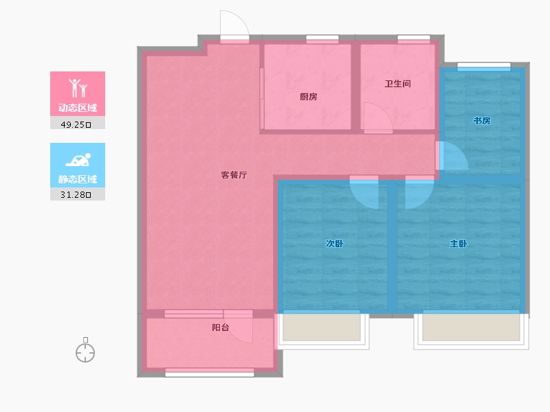 山东省-青岛市-融创时代中心-71.06-户型库-动静分区