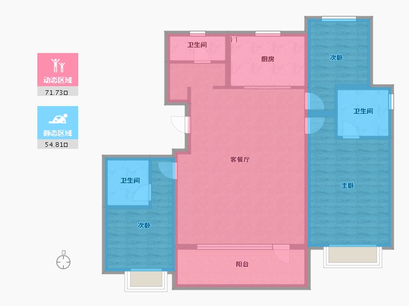 山东省-青岛市-海信九贤府-113.61-户型库-动静分区