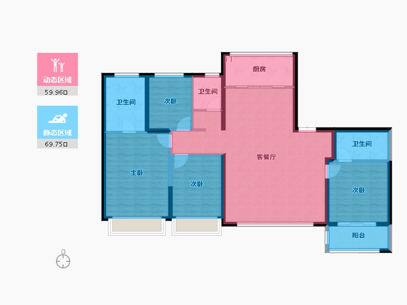 陕西省-西安市-万科·雁鸣湖-116.95-户型库-动静分区