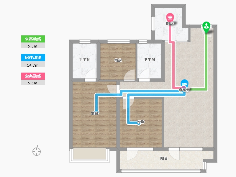 河北省-石家庄市-祥聚·拾光-86.40-户型库-动静线