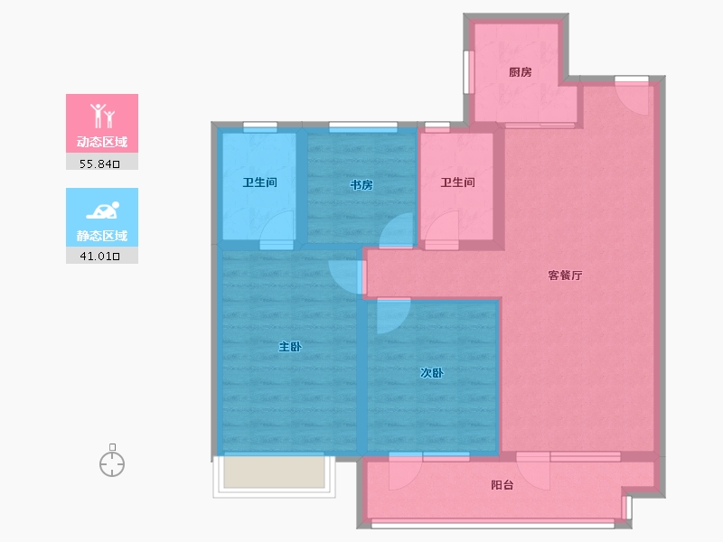 河北省-石家庄市-祥聚·拾光-86.40-户型库-动静分区