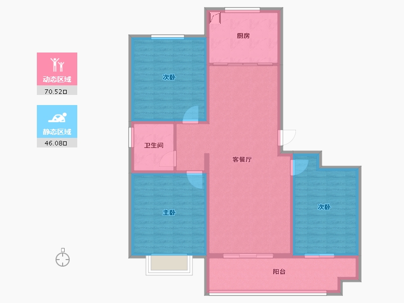 山东省-日照市-阳光新城-105.00-户型库-动静分区