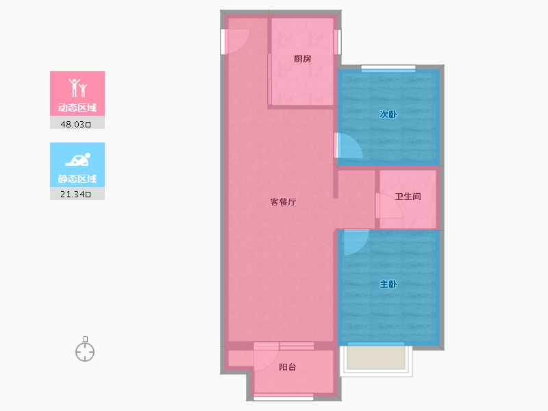 河北省-石家庄市-祥聚·拾光-61.60-户型库-动静分区