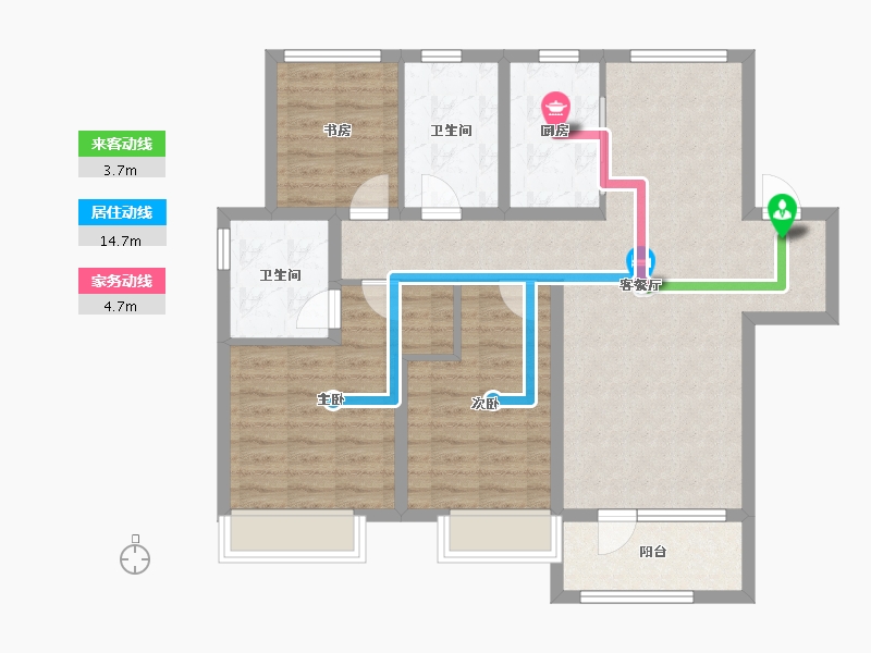 山东省-青岛市-融创时代中心-95.15-户型库-动静线