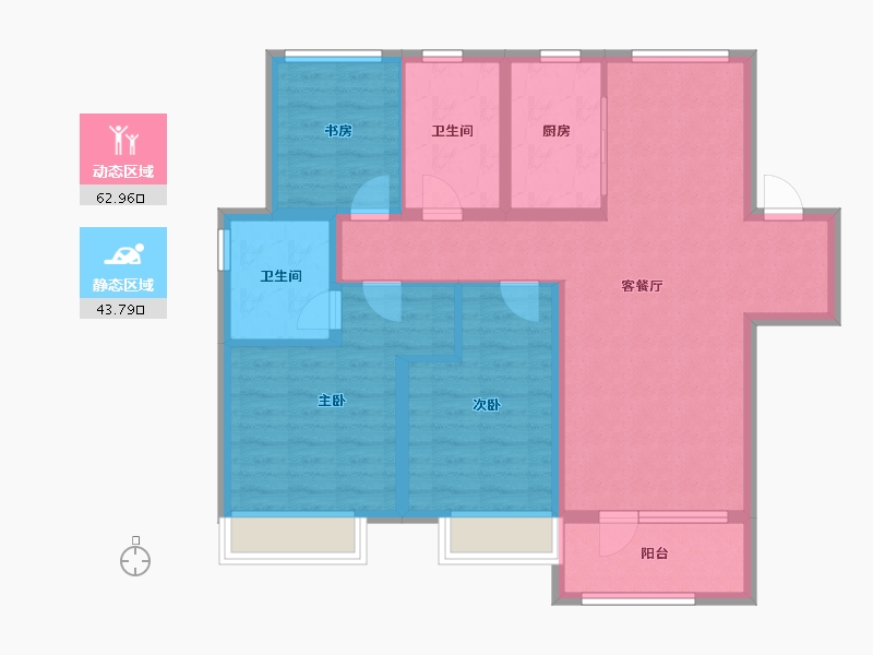 山东省-青岛市-融创时代中心-95.15-户型库-动静分区