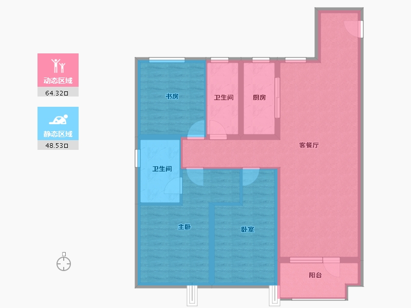 山东省-青岛市-旭辉银盛泰博观御品-101.06-户型库-动静分区