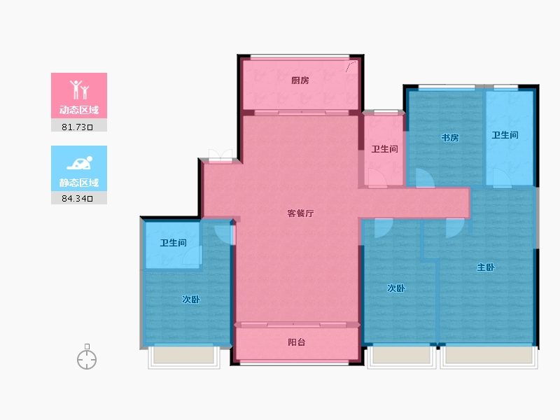 河北省-石家庄市-西安碧桂园云顶-151.73-户型库-动静分区