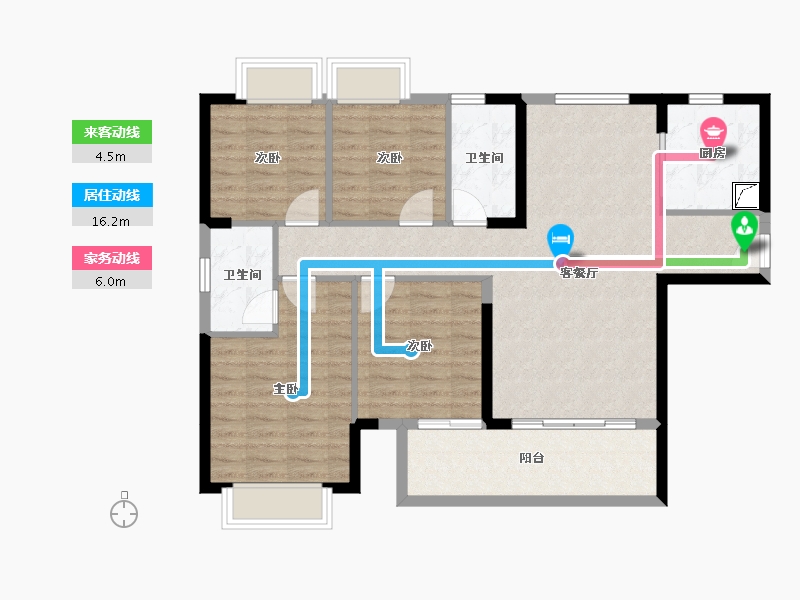 湖南省-长沙市-宁乡紫云府-96.86-户型库-动静线