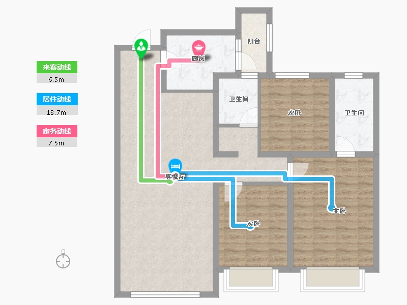 陕西省-西安市-老城根·蓝光雍锦世家-98.15-户型库-动静线