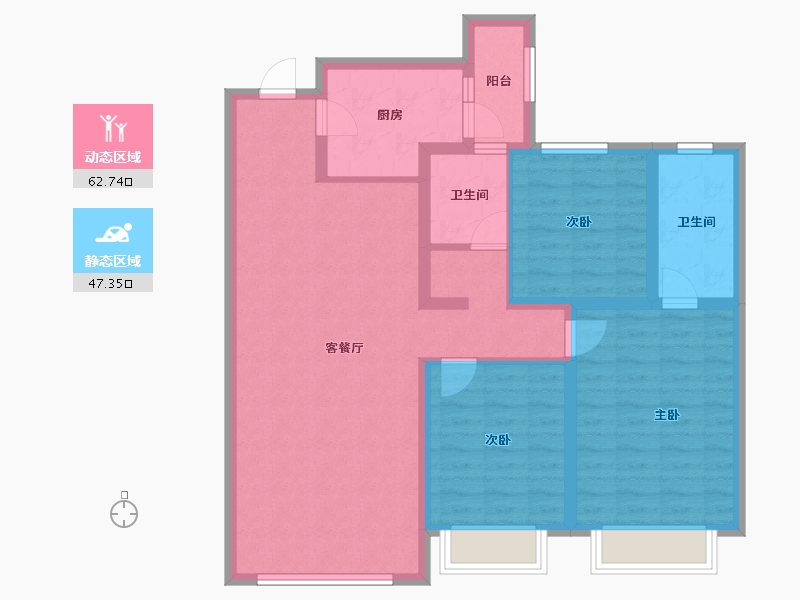 陕西省-西安市-老城根·蓝光雍锦世家-98.15-户型库-动静分区