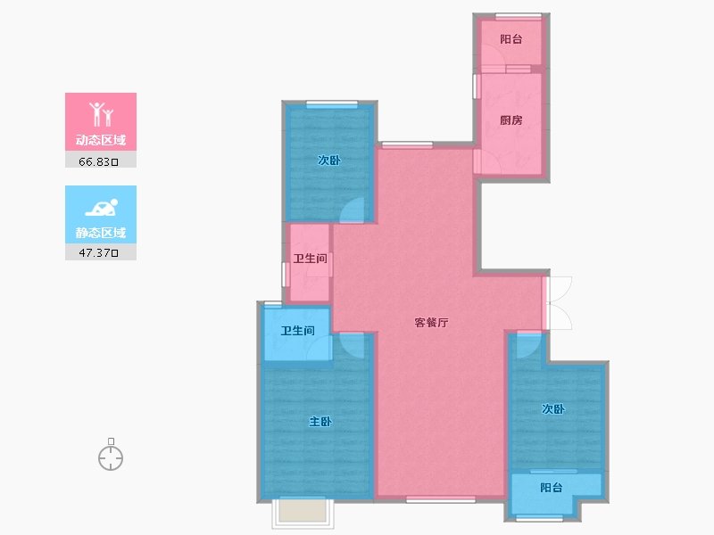 山东省-潍坊市-城投奥文公馆-102.36-户型库-动静分区