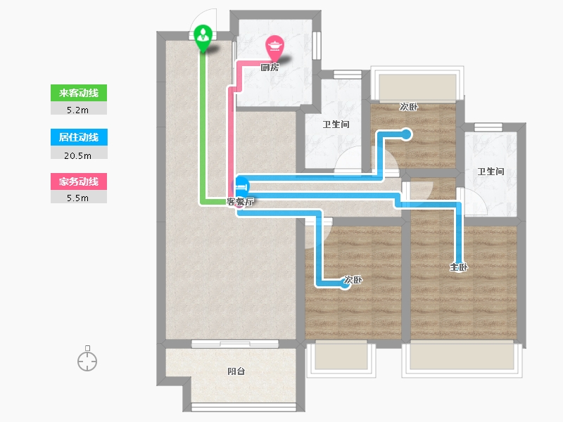 陕西省-西安市-万联锦绣翡翠湾-77.15-户型库-动静线