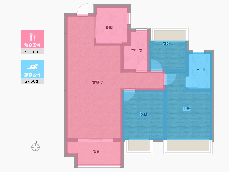 陕西省-西安市-万联锦绣翡翠湾-77.15-户型库-动静分区