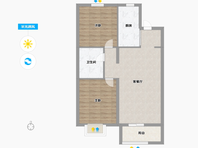 河北省-石家庄市-万科翡翠书院-70.40-户型库-采光通风