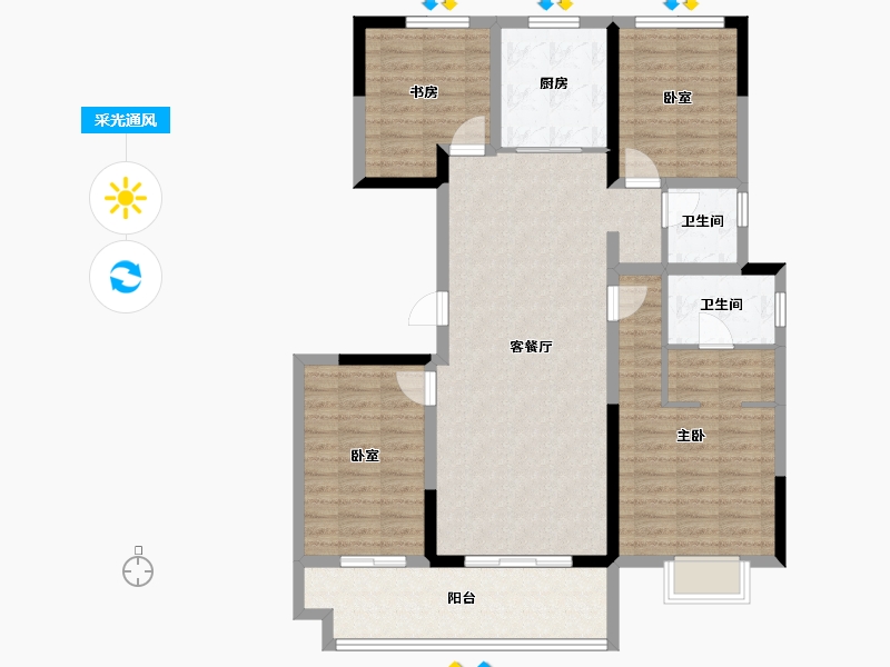 河南省-郑州市-融侨悦城-110.40-户型库-采光通风