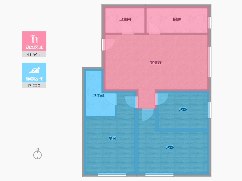 陕西省-西安市-当代宏府MOMA-79.51-户型库-动静分区