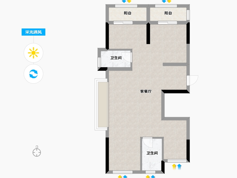 浙江省-衢州市-碧桂园·江湾半岛-88.00-户型库-采光通风