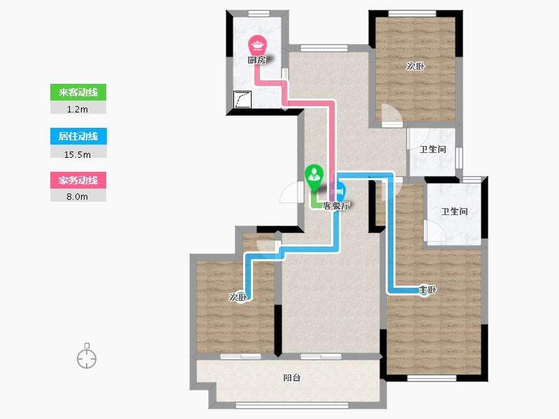 湖北省-武汉市-华发中城中央公园-104.00-户型库-动静线