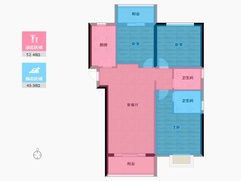 河南省-郑州市-汇泉博澳东悦城-92.00-户型库-动静分区