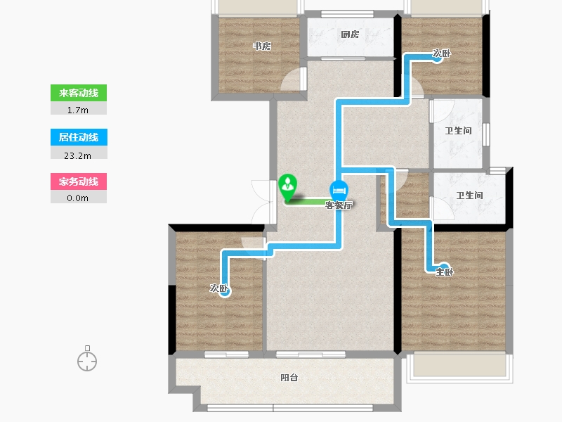 陕西省-西安市-万联锦绣翡翠湾-109.90-户型库-动静线