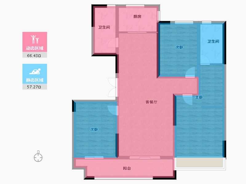 山东省-潍坊市-天同凤凰国际-110.64-户型库-动静分区