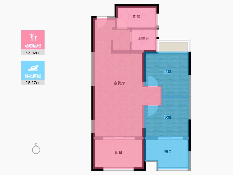 陕西省-西安市-大兴九臻-71.57-户型库-动静分区