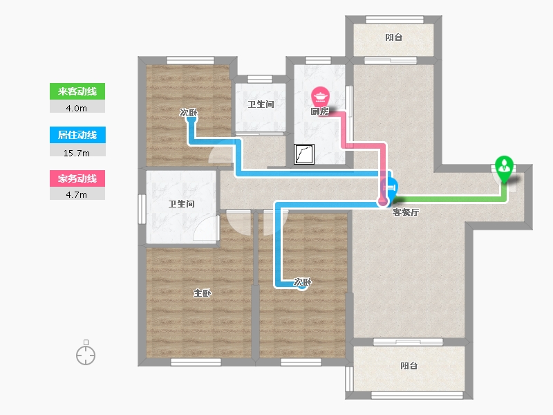 湖北省-武汉市-海林康桥官邸-94.50-户型库-动静线