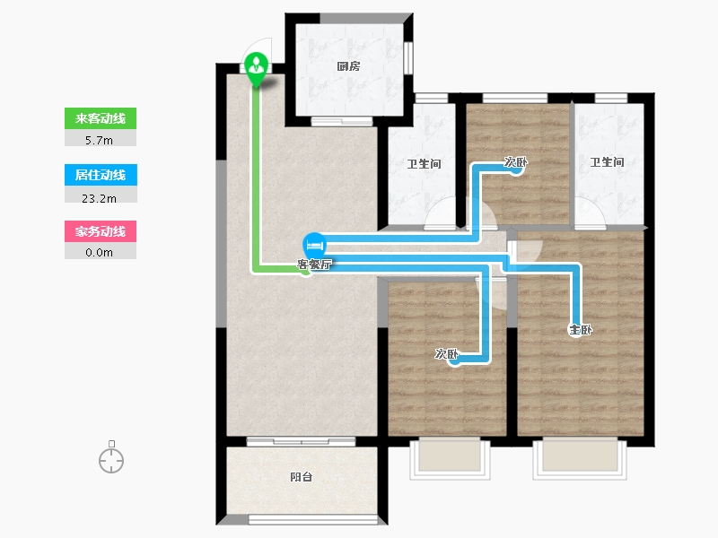 陕西省-西安市-领航悦宸-94.76-户型库-动静线